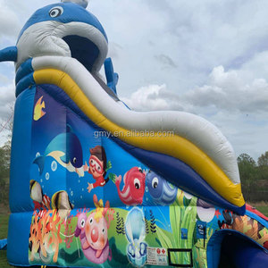 Gmy inflatables tùy chỉnh Inflatable whalethemed trượt nước Jeu gonflable công viên mặt đất Inflatable công viên nước giải trí - Product Image 2