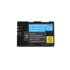 แบตเตอรี่ดิจิตอล LP-E6P ความจุ 2600mAh สำหรับกล้อง <span class=keywords><strong>Canon</strong></span> R5 R6 <span class=keywords><strong>R7</strong></span> 5D4 6D2 90D แบบถอดรหัสเต็มรูปแบบ อุปกรณ์เสริมแบตเตอรี่กล้อง LP-E6P - Product Image 1
