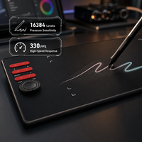 Tablette graphique numérique ultra-mince Q5 6,5 mm, taux de rapport élevé 330 PPS, 5080 LPI, 16384 niveaux de pression, planche à dessin graphique 6
