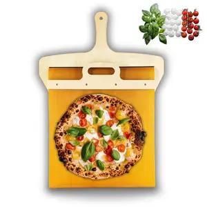 Nouvel arrivage de spatule à pizza portable Outil de cuisson en bois pour la cuisine Transferts de peaux à pizza avec poignée