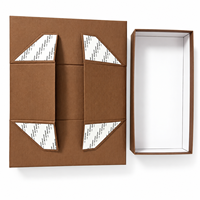 Boîte cadeau rigide magnétique pliable en carton texturé marron imperméable avec logo personnalisé pour les cadeaux de mariage, emballage de bijoux