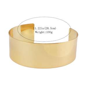 Collar Gargantilla Punk Grueso Chapado en Oro HANSIDON, Joyería India, Collares Simples de Metal, Accesorios de Moda - Product Image 3