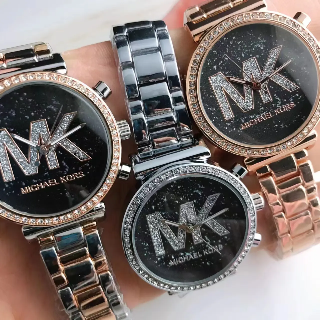 ساعة كوارتز كلاسيكية MK نسائية متعددة الاستخدامات من الفولاذ المقاوم للصدأ ساعة كهروميكانيكية سهلة الاستخدام مجوهرات ممتازة