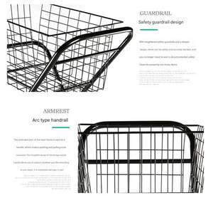 Haute qualité Durable 40KG capacité de charge métal fer panier panier chariots structure de plate-forme pliable avec roues - Product Image 5