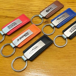 Car Leather <b>Keyring</b> Manufacturer Wholesale Sublimation Key Chain Custom Brand Logo <b>Name</b> Souvenir Promotional PU Leather Keychain - Product Image 2