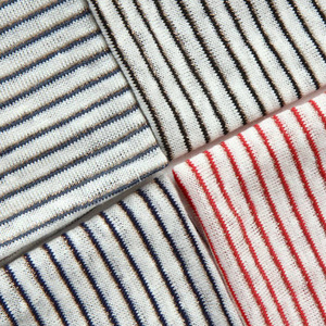 Haut <span class=keywords><strong>de</strong></span> gamme absorbant l'humidité doux en gros naturel rayé personnalisé concepteur multi couleur <span class=keywords><strong>lin</strong></span> mélangé t-shirt tissu - Product Image 4