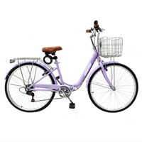 Vélo Urbain Classique Direct Usine 24/26 Pouces Cadre Acier Vélo de Ville Commuter 7 Vitesses Fourche Rigide Certificat Conformité GCC