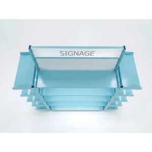 Étagères Gondole - LED Bleu Double Face 2000mm, personnalisables, démontables, panneau uni, cadre métallique vertical moderne - Product Image 4