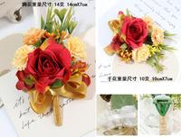 AYOYO OEM personnalisé garçons d'honneur corsage fleur satin ruban cadeau décoration fleur roses pour mariage