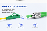 Kabel Jumper Outdoor Indoor 1M FC APC ke LC APC Simplex Single Mode PVC OFNR 2.0mm Fiber Optic Patch Cord Harga Pigtails