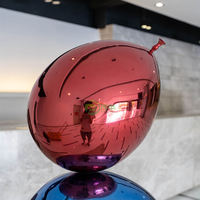 Décoration artistique personnalisée intérieur maison jardin Plaza moderne résistant au feu métal artisanat ballons colorés sculpture en acier inoxydable