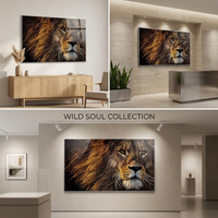 Panneaux Acoustiques Décoratifs Modernes en Fibre de Polyester à Motif Lion, Peinture Murale Artistique, Panneaux Absorbants du Son pour Salon et Chambre à Coucher, Personnalisables