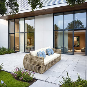 Mobília do pátio do jardim Sofá ao ar livre e mesas de café ajustadas Backyard Rattan Frame Garden Sofa Set - Product Image 3