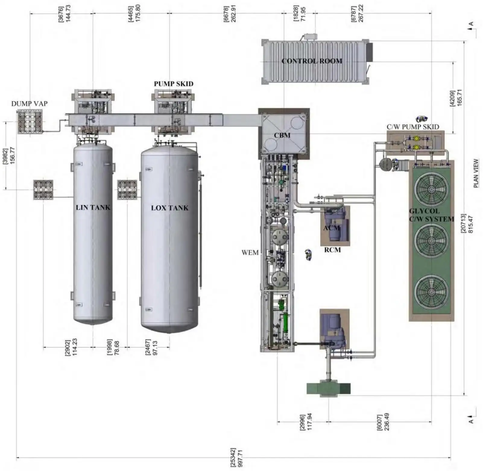 ความบริสุทธิ์99.99% การแพทย์ปุ๋ยเหล็กรีด Cryogenic เหลวออกซิเจนไนโตรเจนอาร์กอนโรงแยกอากาศ