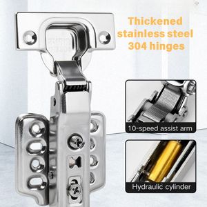 古敦现代35毫米不锈钢夹板家具配件软关闭全覆盖隐藏柜铰链16-21毫米 - Product Image 6