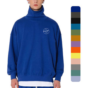 Personalizado 100% algodón 310Gsm tela de lana a granel Unisex Anti-pilling suelta cuello simulado sudadera para ropa de calle otoño estampado - Product Image 1