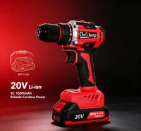 Perceuse sans fil Li-Ion 20V, couple de 45 N.m, deux vitesses 0-450-1800 tr/min, perceuse rechargeable, perceuse électrique pour le bricolage, le bois, le métal, les travaux domestiques