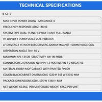 Altavoz Profesional Dual de 15 Pulgadas para Escenarios, Altavoz de Alto Rendimiento y Alta Potencia con Unidad de Controlador de Neodimio, Altavoz Profesional para Eventos