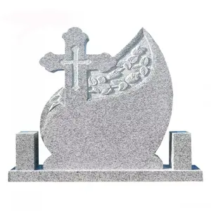 Shengye Factory Wholesale Price European Style Grave stone Grey Granite Engraving Grey Granite Tombstone Headstone For Graves