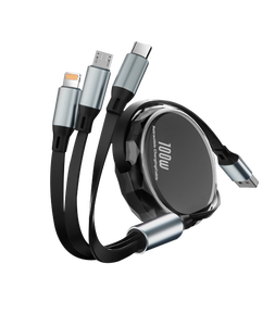 Câble de charge portable 3 en 1 100W, câble multi-USB rétractable, <span class=keywords><strong>adaptateur</strong></span> de charge rapide pour <span class=keywords><strong>iPhone</strong></span> 15 16 Samsung Adapte Cable - Product Image 3