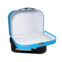 Boîte d'emballage personnalisée en carton miniature pour enfants, bébé, couverture rétro, valise colorée, boîte cadeau pour bonbons avec poignée