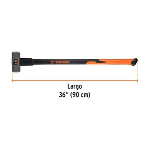 Truper 6 lb martello ottagonale in fibra di vetro manico 36 'macchinista martello per tetto martello industriale in acciaio al carbonio gomma - Product Image 3