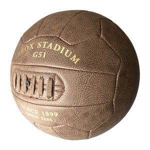 Balón <span class=keywords><strong>de</strong></span> Fútbol Retro Vintage Talla 5, Cuero Genuino, Cosido a Máquina, 18 Paneles, Estilo Clásico Antiguo, para Interior/Exterior, Colección <span class=keywords><strong>de</strong></span> Recuerdos - Product Image 1