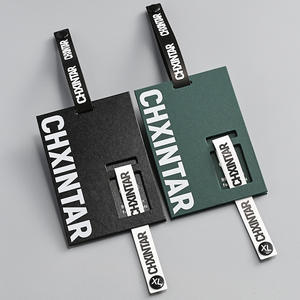 Étiquettes à suspendre en PVC transparent givré orange personnalisées Étiquettes en carton blanc mat en papier imprimant votre propre logo avec ficelle - Product Image 5