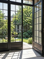 Ventanas Francesas de Aluminio con Rotura de Puente Térmico, Doble y Triple Acristalamiento, Antirrobo, para Apartamentos y Dormitorios