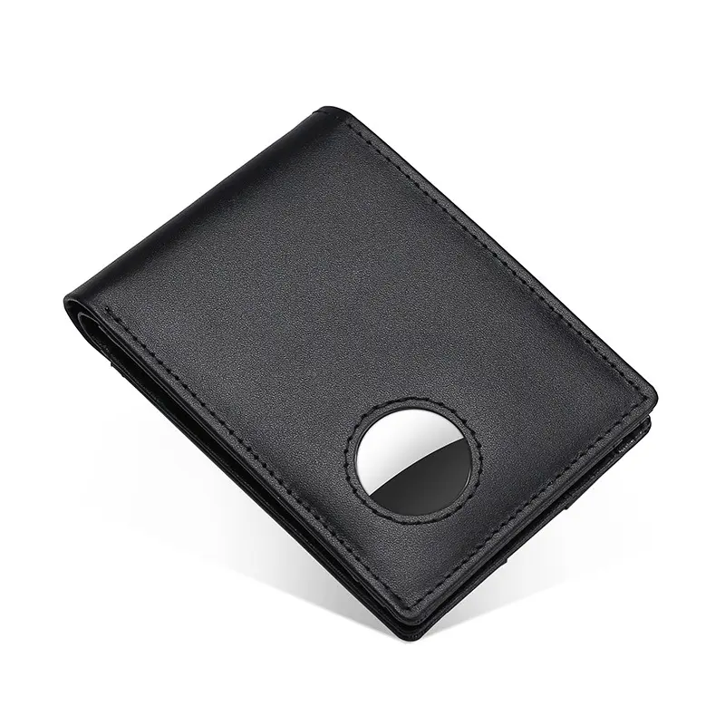 2022 New Designer Airtag Wallet Men's Leather Short Money Clip Anti-theft Brush RFID Wallet