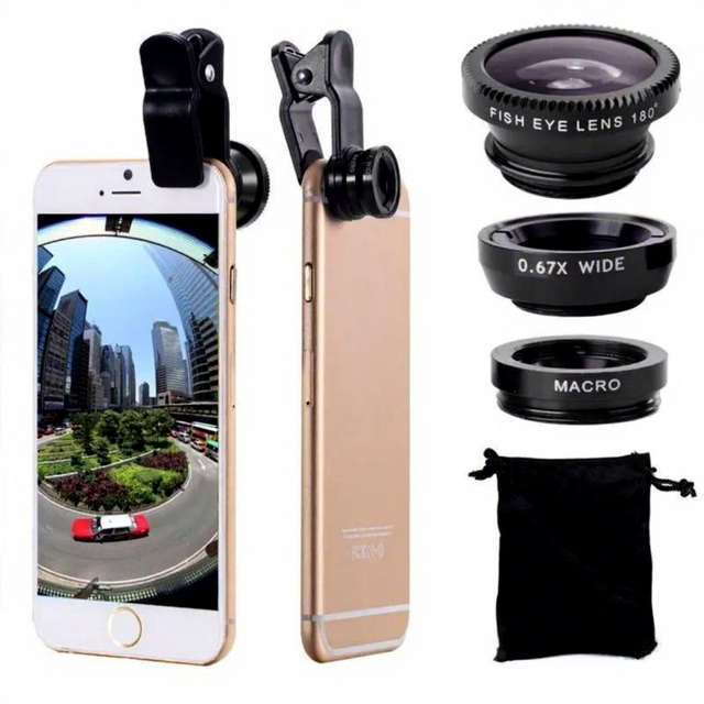 Universal Mobile Phone Filter Lenses Wide Angle Macro Fisheye Three-in-One Multi-Function Clip External Shooting Wholesale