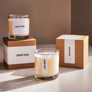 Velas de aromaterapia con mecha de madera transparente Premium personalizada AIKUN, Caja Individual, cera de soja de coco, vela perfumada de pachulí rústico - Product Image 2