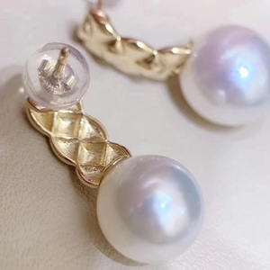 Accessoires en argent S925 pour la création de bijoux, magnifiques boucles d'oreilles en argent avec perles rondes de 9 à 12 mm, plateau vide pour boucles d'oreilles 20702 - Product Image 3