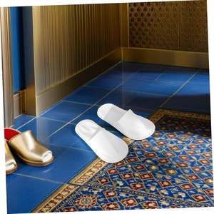 Pantuflas de Hotel, Zapatos Desechables, 1 Par de Pantuflas para Huéspedes, Pantuflas para Hombre y Mujer, Talla Universal, Pantuflas de Hotel Blancas - Product Image 1