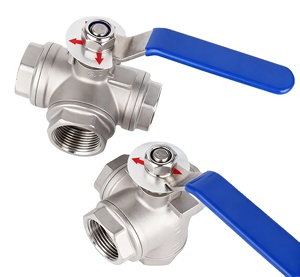 Support OEM Trois Voies SS 304/316 Acier Inoxydable Femelle Trois Vanne À Bille Filetée pour Eau Gaz Usine Vente En Gros T Type L Type - Product Image 1