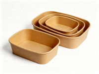 VIRTUES Logo personnalisé Écologique Biodégradable Compostable Compatible micro-ondes Jetable Pulpe de canne à sucre Bagasse 32 oz Salade à emporter