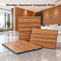 Panneau composite bois-aluminium revêtu de PVDF 4 mm, grain de chêne, pour revêtement de façade aspect bois
