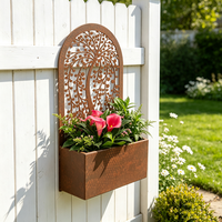 Jardinière murale en fer forgé inspirée de la nature, décoration de jardin extérieure pour balcon