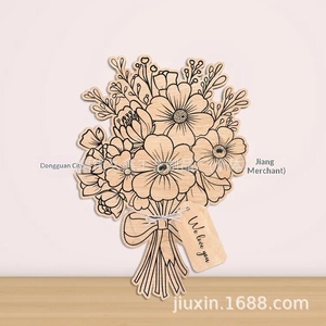 Bouquet <span class=keywords><strong>di</strong></span> Rose in Legno Personalizzato per la Festa della Mamma, San Valentino, Decorazione per Casa <span class=keywords><strong>e</strong></span> Scrivania, Regalo per Coppie - Product Image 1