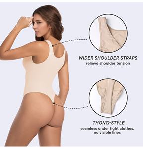 ชุดบอดี้สูทกระชับสัดส่วนของผู้หญิงแบบชิ้นเดียวสวมใส่ได้พอดีไม่มีรอยต่อควบคุมหน้าท้องดีไซน์ระบายอากาศได้ดี - Product Image 3