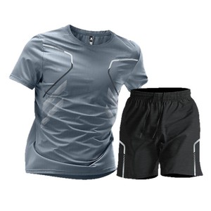 Conjunto Deportivo Personalizado para Hombre, Sublimado, de Seda de Hielo, Secado Rápido, Transpirable, Ligero, Pantalones Cortos para Correr, Camisetas de Entrenamiento - Product Image 3