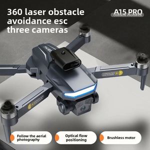 โดรนถ่ายภาพทางอากาศระดับมืออาชีพ A15Pro HD พร้อมรีโมทคอนโทรล ของเล่นเด็กประถม หลบหลีกสิ่งกีดขวางได้ ควอดคอปเตอร์รุ่นใหม่ - Product Image 2