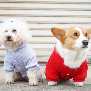 맞춤형 강아지 후드티 스웨트셔츠 대형견 고급 애완동물 의류 순면 봄 무지 승화 후드티 애완동물용 - Product Image 4