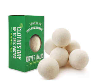 Boules de séchage en <span class=keywords><strong>laine</strong></span> <span class=keywords><strong>pure</strong></span> à 100 %, super personnalisées, biologiques, non parfumées, sans produits chimiques, faites à la main, avec sac en coton - Product Image 1