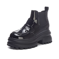 Bottines Rétro à Plateforme pour Femme 2026 – Tendance, en Cuir Respirant, Semelles Rehaussantes – Collection Printemps, Livraison Directe
