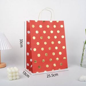 Bolsa de Papel Kraft Premium para Regalos de Navidad y Compras, Promoción de Fábrica, Bolsas de Regalo para Llevar, Estampado en Caliente con Puntos, Impresión Completa - Product Image 4
