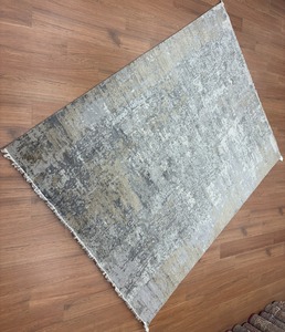 Alfombra de Lana y Seda Hecha a Mano en India, Abstracta, de Pelo Largo, de Lujo, Lavable, para Hogar, Auto, Sala de Estar y Dormitorio - Product Image 4