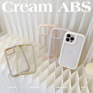 Funda para iPhone 17 Air, 16 Pro Max, 15, 13, 12, 11, 14, 17, <span class=keywords><strong>Color</strong></span> Crema, Resistente a Impactos, Acrílica, Simple, de Alta Gama, Rígida - Product Image 3