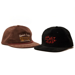 Casquettes Snapback en Corduroy Personnalisées avec Logo Brodé en Corde, Chapeaux Non Structurés à 5 Panneaux - Product Image 1