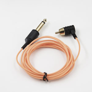 Clip de Clip para máquina de tatuaje, suministro de alimentación para máquina de tatuaje, de Gel de sílice suave, chapado en oro, macho a ángulo de 90 grados, RCA - Product Image 2